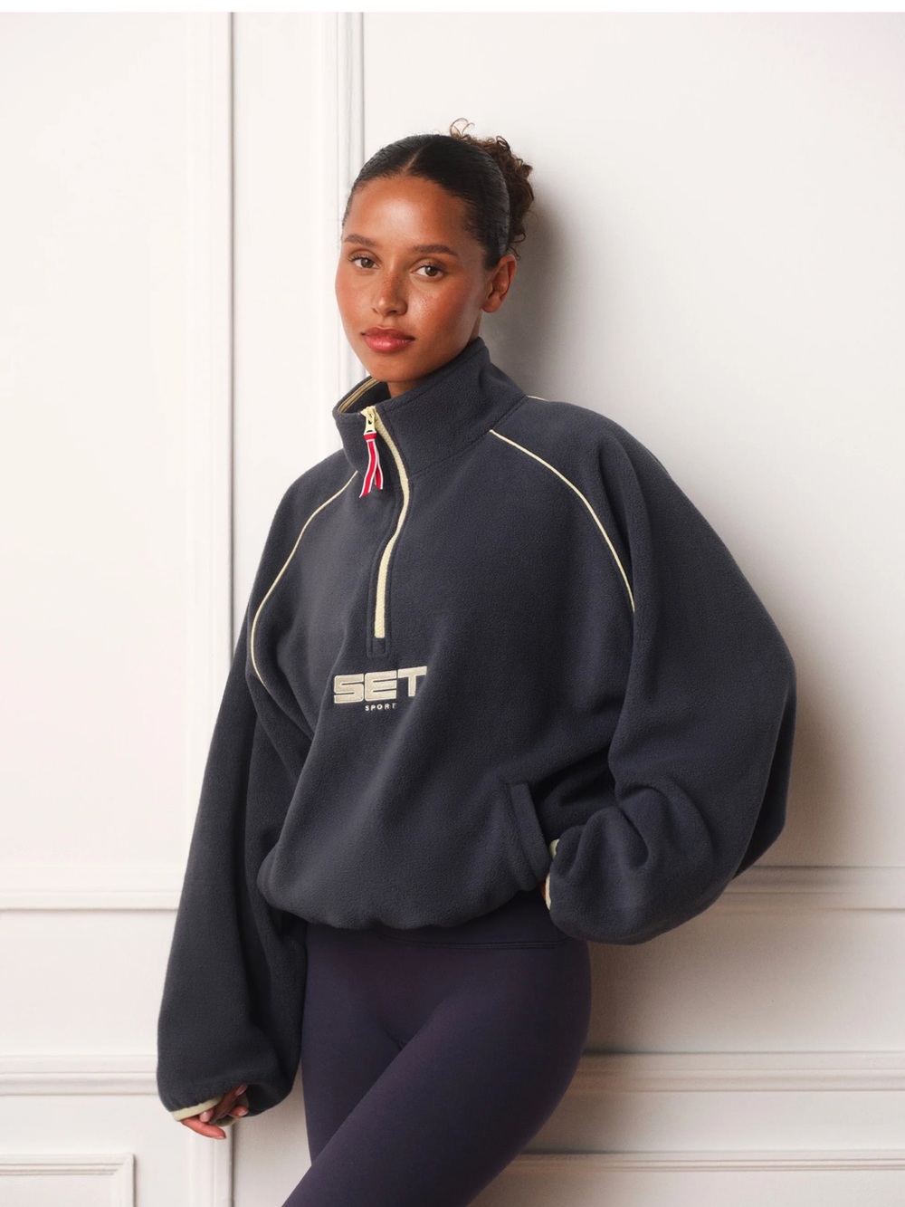 SET Active Uniform Raglan Quarter Zip- size medium